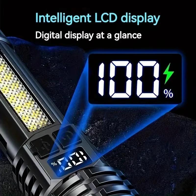 Hot Selling High Power Flashlight Type C Rechargeable Led Flashlight Powerful Torch Light for Camping Hiking Flash Light