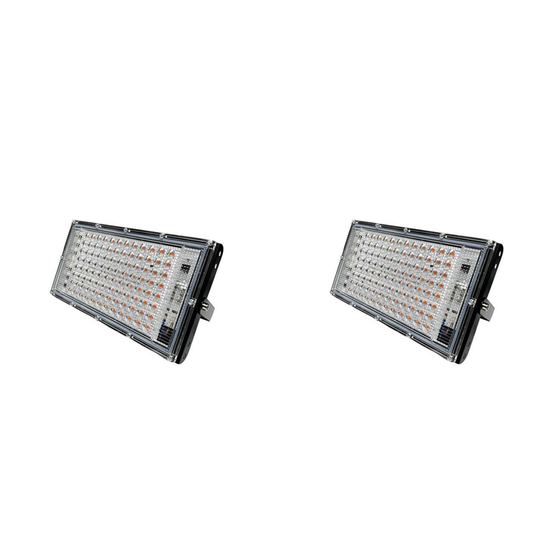 OUMERY 2X Full Spectrum LED Grow Light PhytoLamp for Plants Tent Flower Seeding 100W Range Lamp Outdoor Floodlight EU Plug