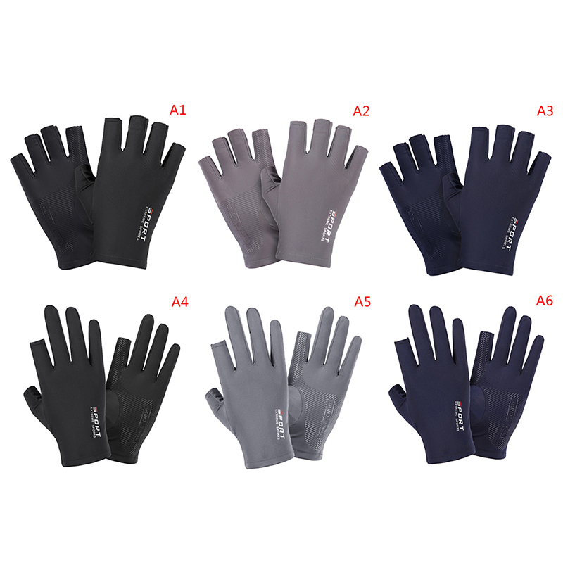 Bizzy 1 Pair Breathable Ice Silk Non-Slip Anti-Uv Outdoor Sports Rider Gloves