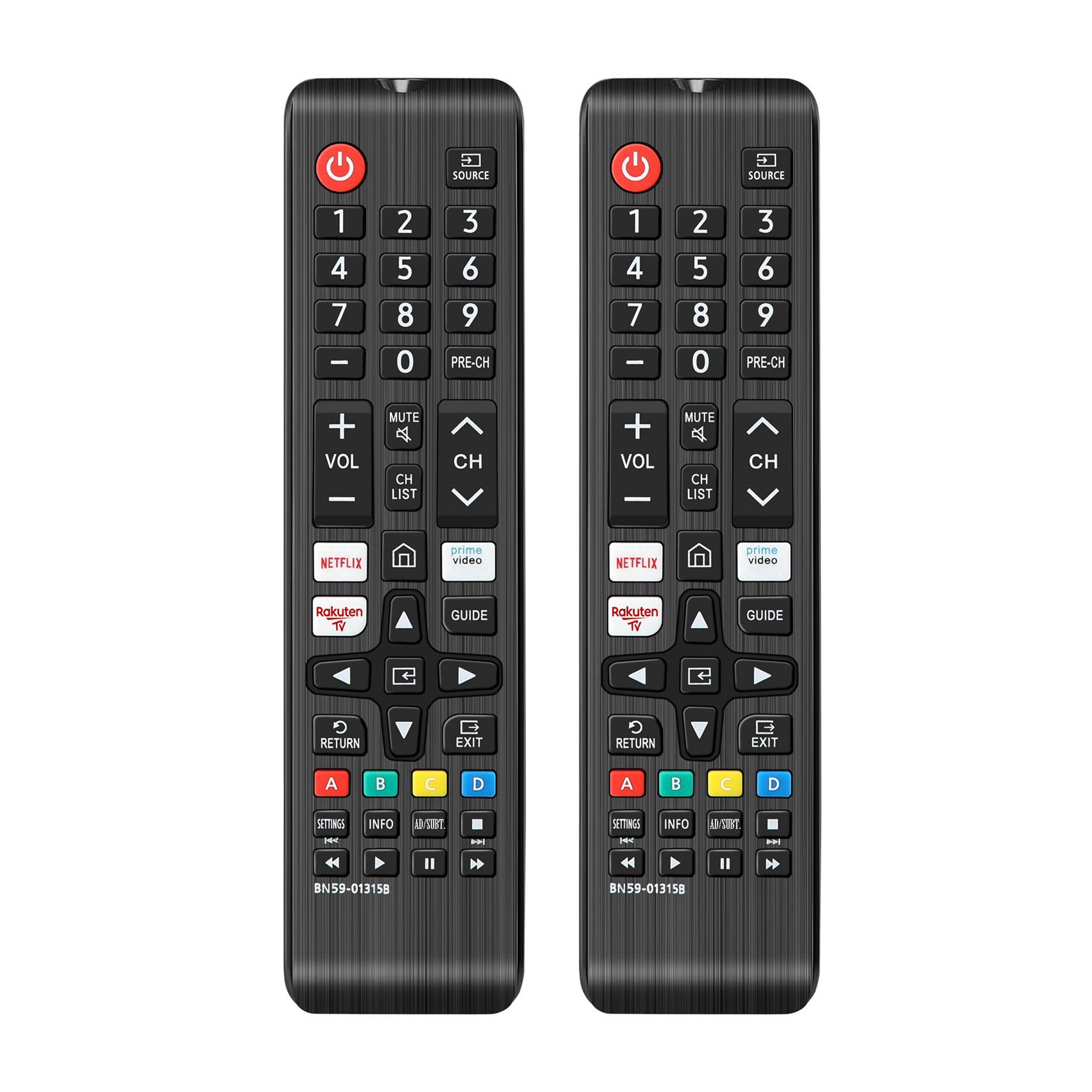 2X BN59-01315B Remote Control Replacement Smart TV UE43RU7105 UE50RU7179 with Prime Video