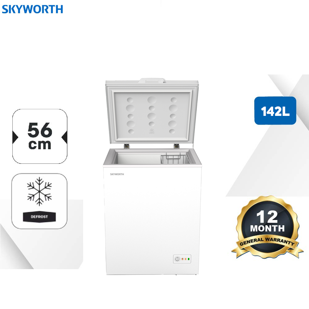 SKYWORTH 142L Chest Freezer BD-170A | Energy Saving Fast Freeze