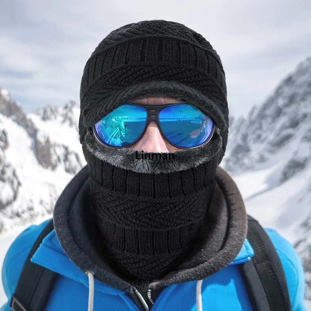 Linman Winter Hat for Men Skullies Beanies Hats Winter Beanies for Men 【2025 Version】Women Wool Scarf Cap Balaclava Mask Bonnet Knitted Hat for Women