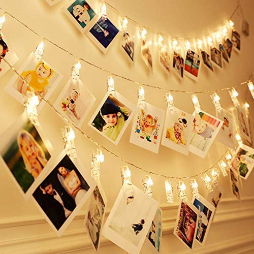 20L Photo Clip Lights LED Photo Hanging Light Decoration for Birthday Festival Festive Occasion Wedding Party for Home Patio Lawn Restaurants Hang Photos Cards Home Decor