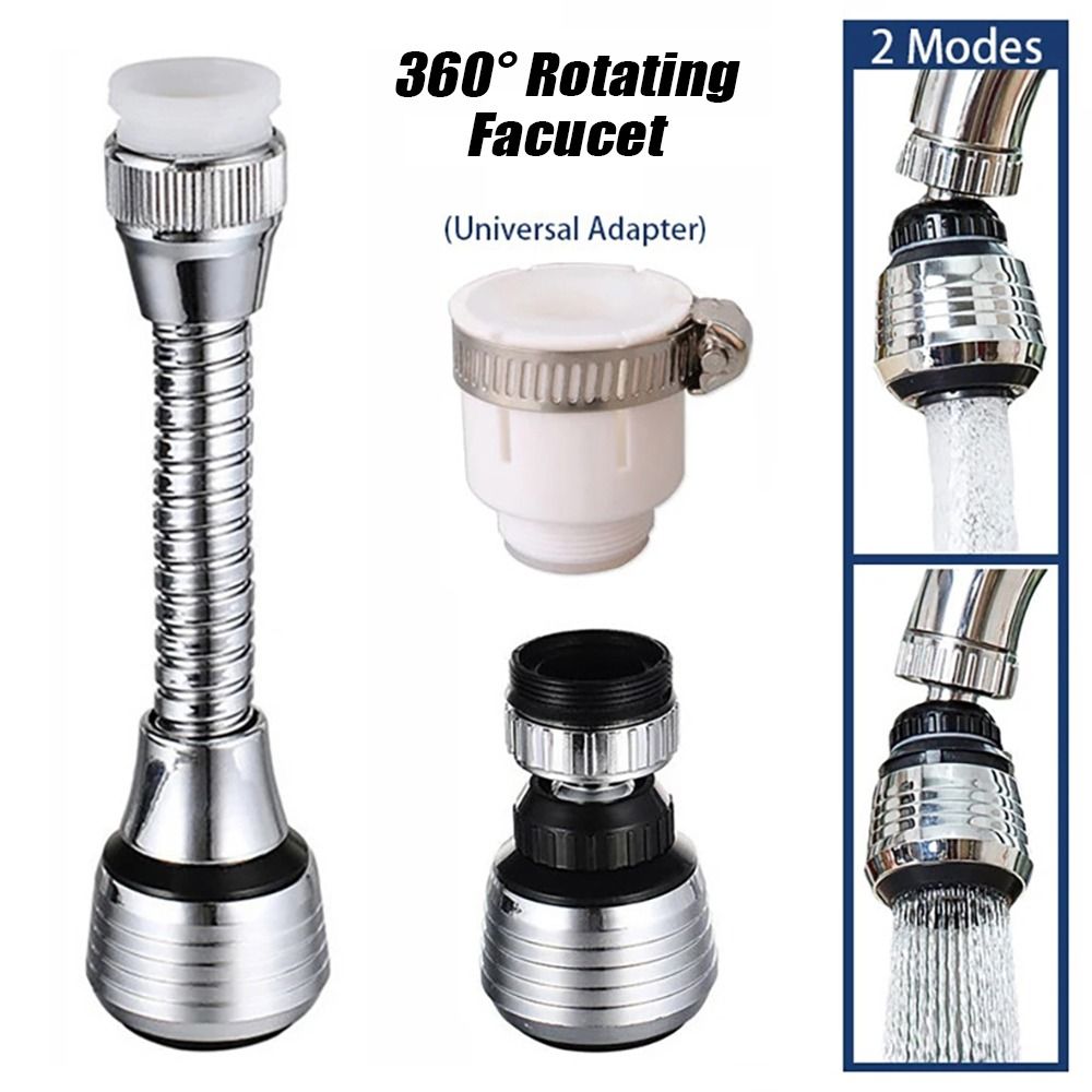 1Set Booster Nozzle Extender 360 Degree Faucet Anti Splash Head Water Saver Rotating Bubbler Universal Dual Mode Filter Nozzle