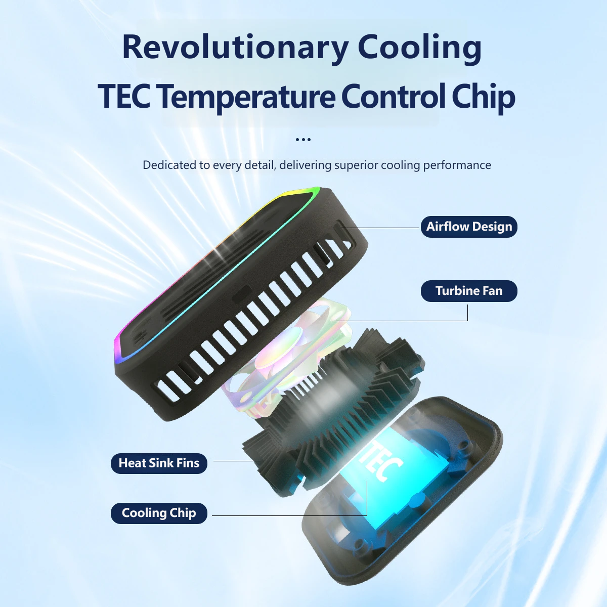 Mini Magnetic Semiconductor Phone Cooler Detachable Overclocking Radiator for Tablet iPhone Android Gaming Live Streaming