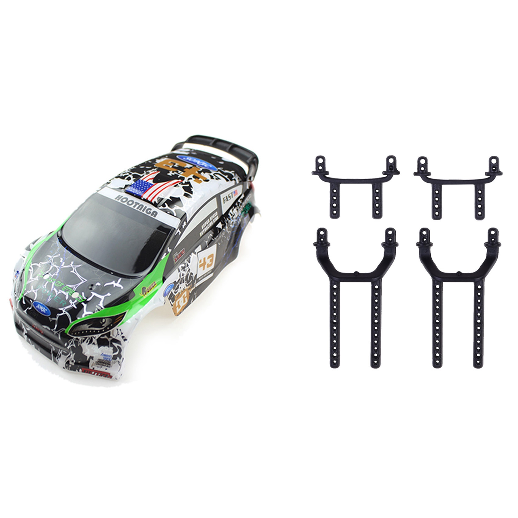 NAMUNY 1 Pcs RC Car Shell Body Remote Control Toy & 4 Pcs K989-50 K989-51 Front Rear Car Shell Column