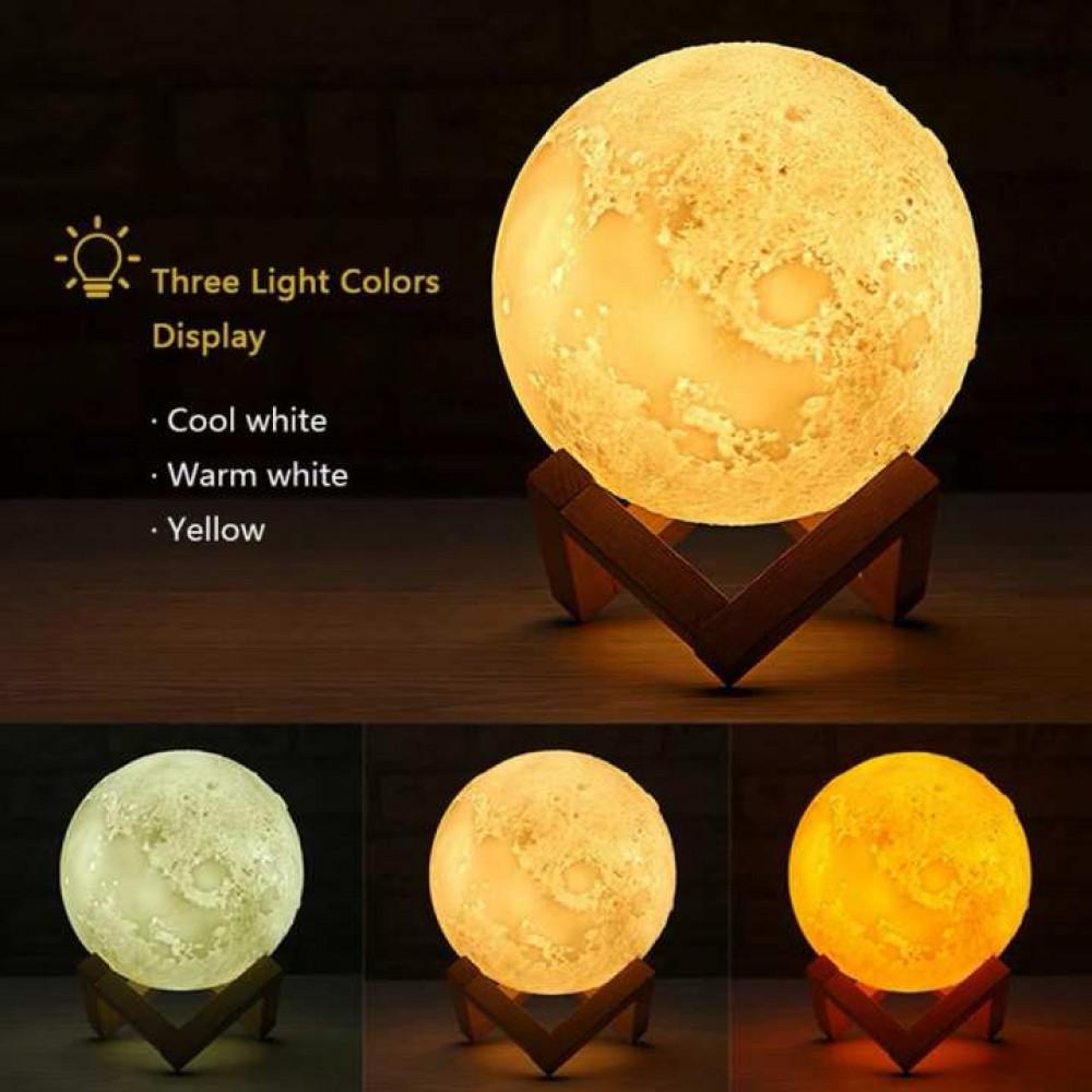 3D Printed Moon Lamp Kids Night Light with Stand, Time Setting, Remote & Touch Control, USB Rechargeable, Birthday Gifts for Boys Girls Friends Lover