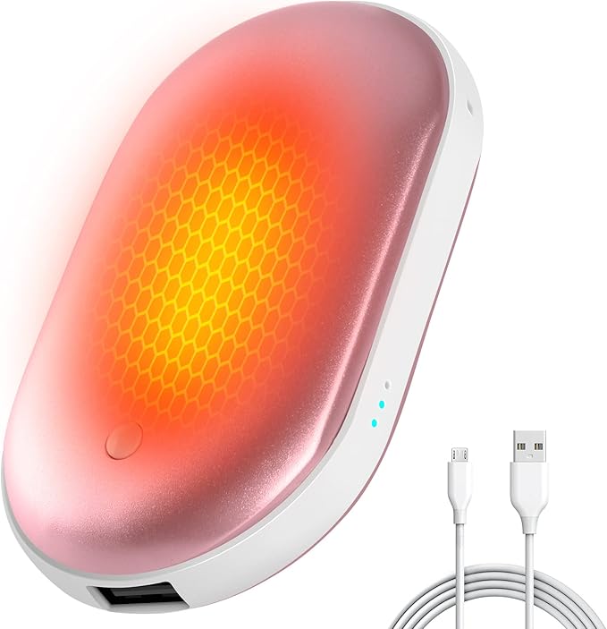 Hand Warmers Rechargeable Reusable Electric: 3000mAh USB Hand Warmer Portable Pocket Heater - 3 Levels Heat Hand Warmers for Hiking Golf Camping Walking Skiing,Raynauds - Tech Gifts for Men Women