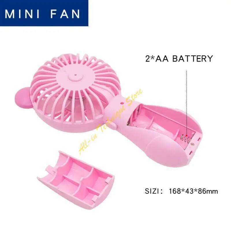 Handheld Mini Cooling Fans AA-Battery Operated Small Fan with Ears N1HC