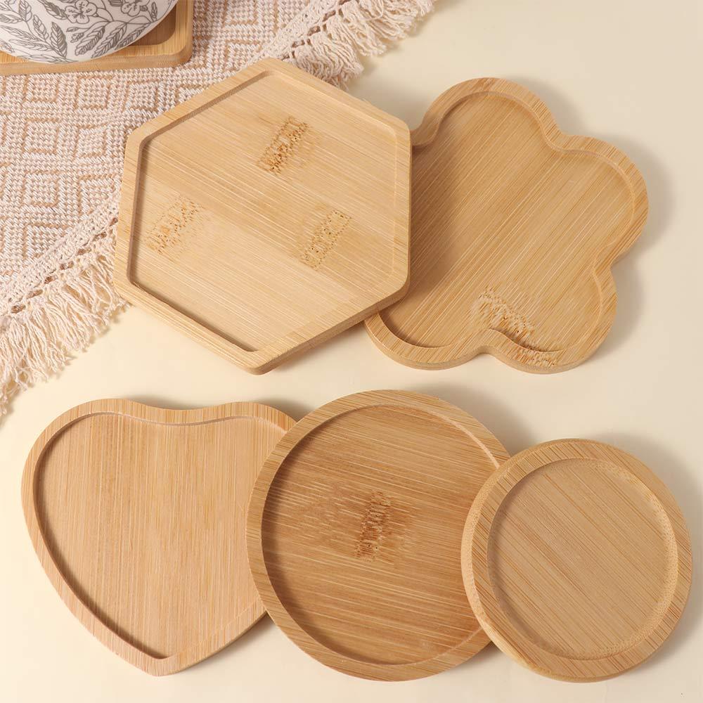5pcs Tableware Heat-resistant Bamboo Coasters Creative Durable Insulated Placemat Natural Anti Scalding Pad Desktop