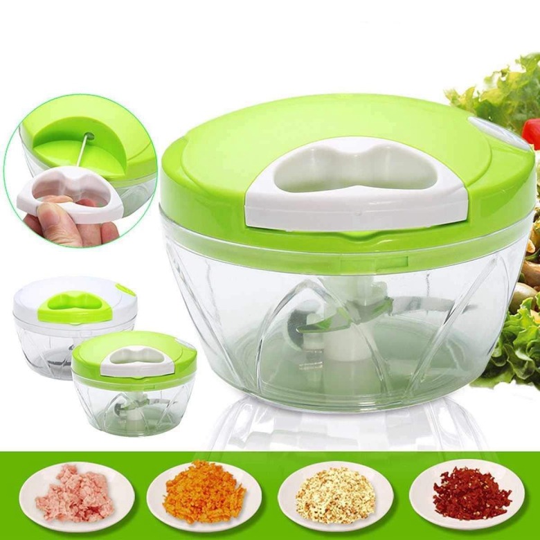 3 in 1 Speedy Chopper, Powerful Manual Food Chopper, 3 Blades Manual Food Processor for Vegetables Fruits Meat