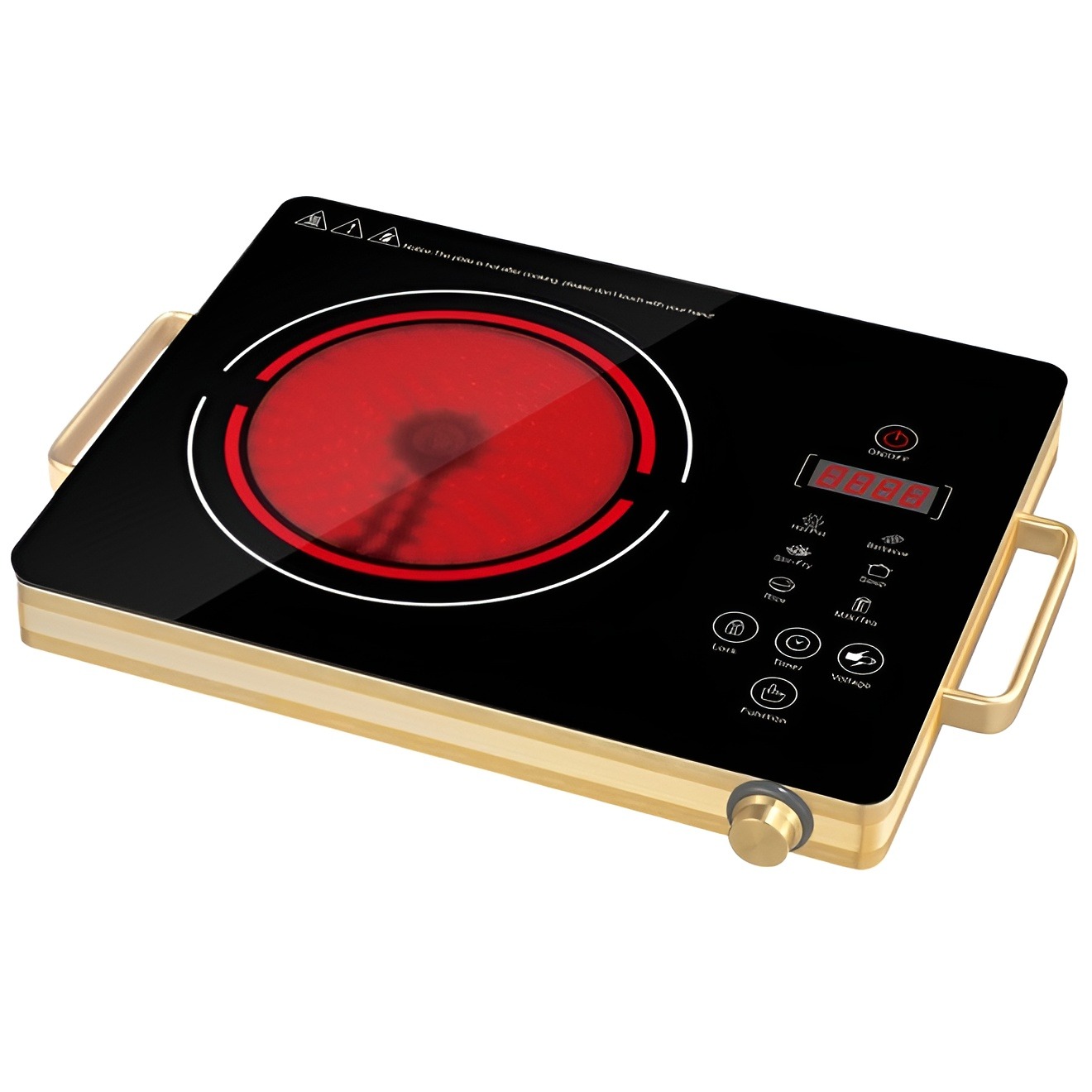 Infrared Cookstove Ceramic Electric Hot Plate For Cooking Dual Control Cooktop Portable -2000Wt