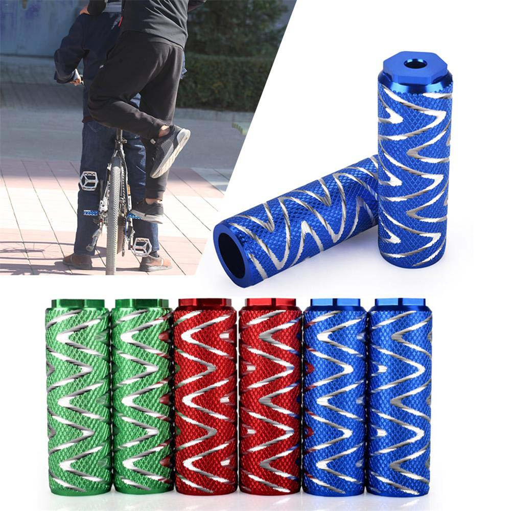 Bicycle Non-Slip Aluminum Alloy Front Rear Wheel Metal Mountain Bike Stunt Pegs Footrest Axle Pedal Foot Pegs