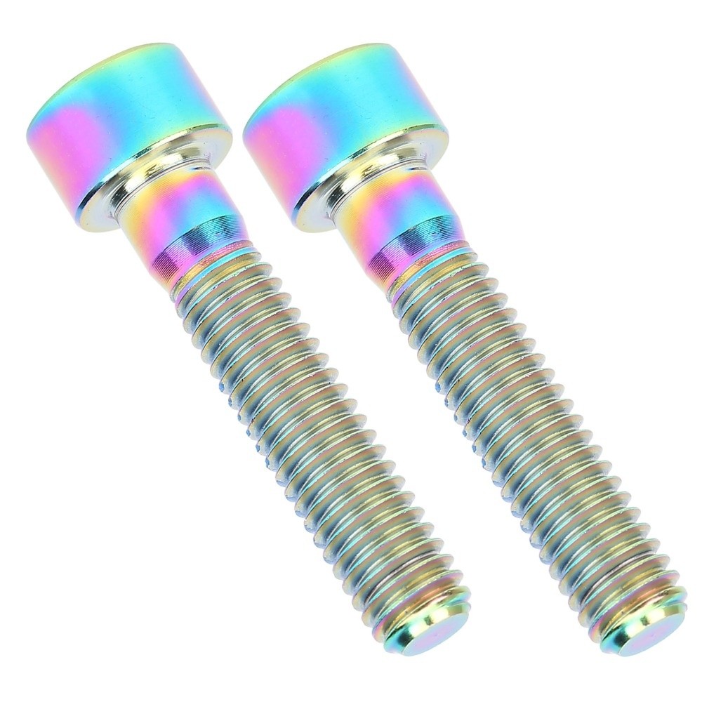 2PCS Durable M6x30mm Bike Stem Bolt Cylindrical Head Titanium Alloy Bicycle Stem Screws Lightweight Bicycle Headset Cap Screws Bike Maintenance