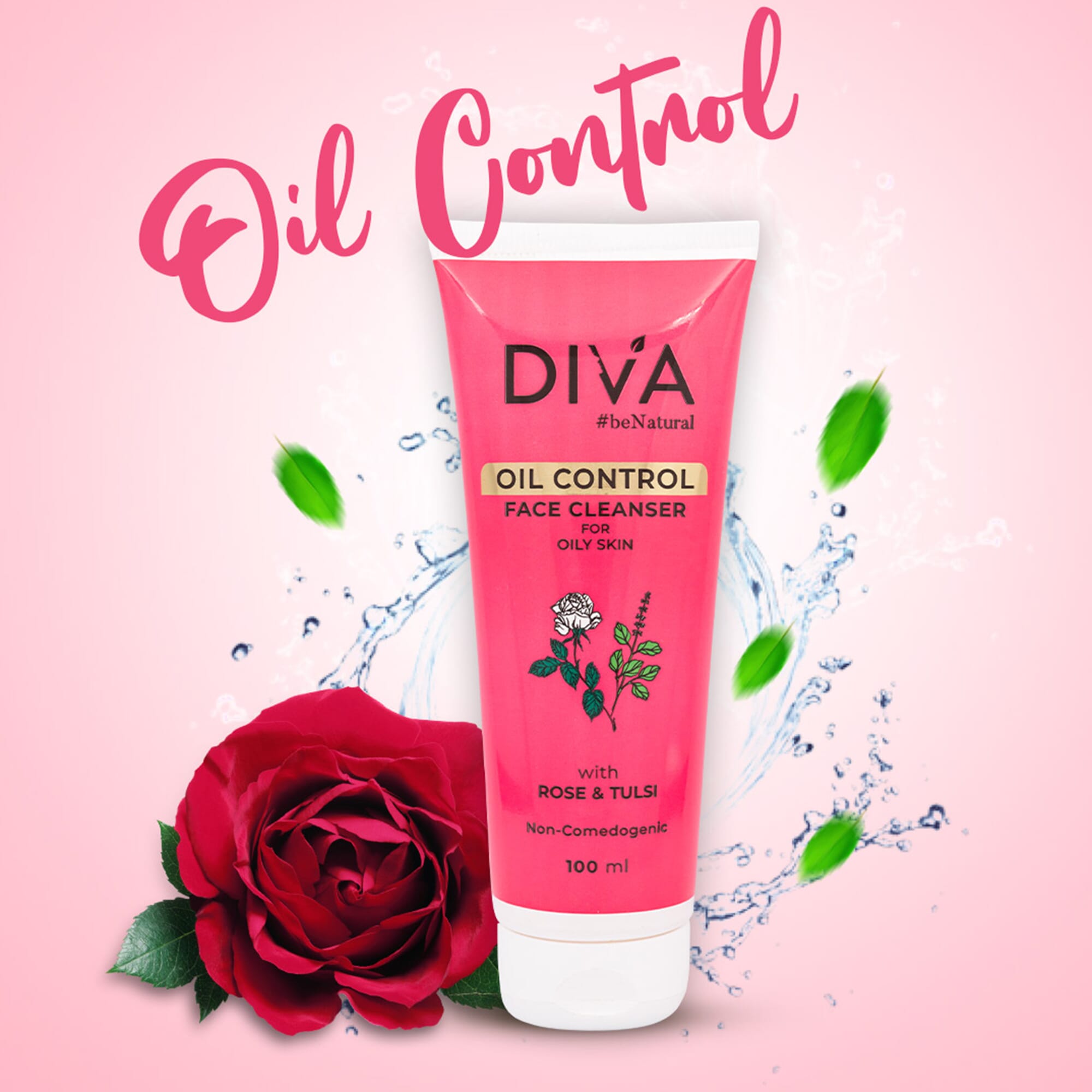 Diva Oil Control Face Cleanser-Rose & Tulsi