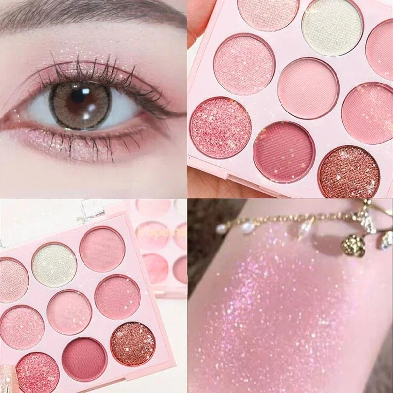 New models on sale Ice Cream Eyeshadow Palette Korean Eye Makeup Palette Long Lasting Glitter Rose Blush Purple Eye Shadows Korean Women Cosmetics