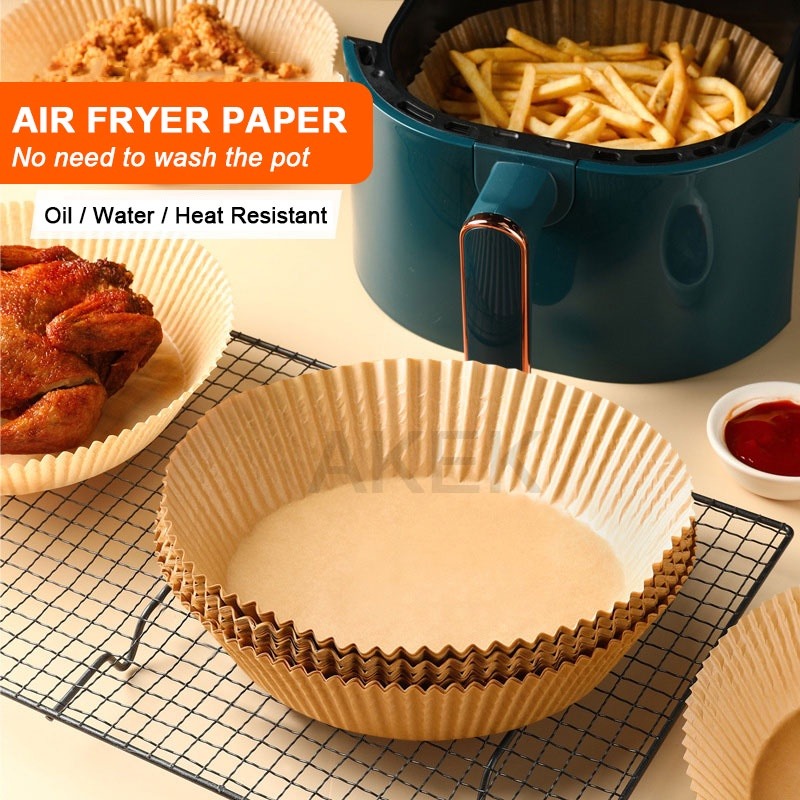 50PCS Air Fryer Disposable Paper Liners Round Non-Stick Baking Paper Oil-Proof Air Fryer Accessories