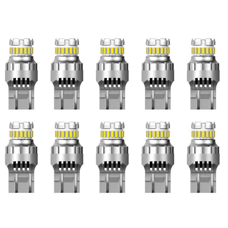 OYPFXMI 12Pcs Car T20 7440 W21W LED Canbus Reverse Lights 7443 LED Bulb Tail Brake Signal Lights 6000K Super Bright Lamp