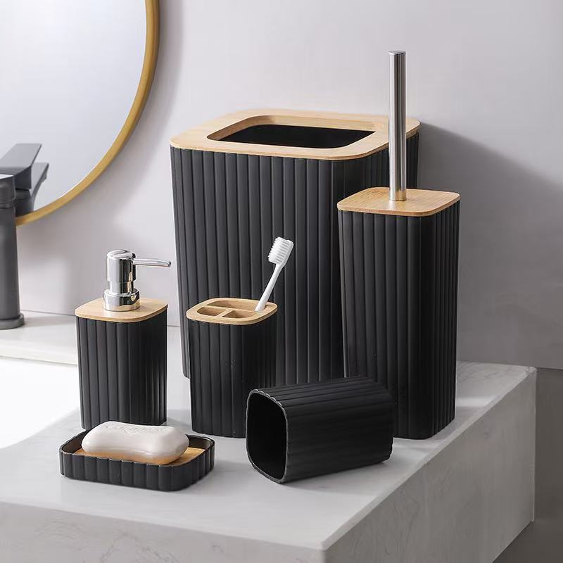 6-Piece Toilet Storage Set , Brush Kit , Vanity Cabinet Set , Trash Can , Modern Bathroom Accessories Sets