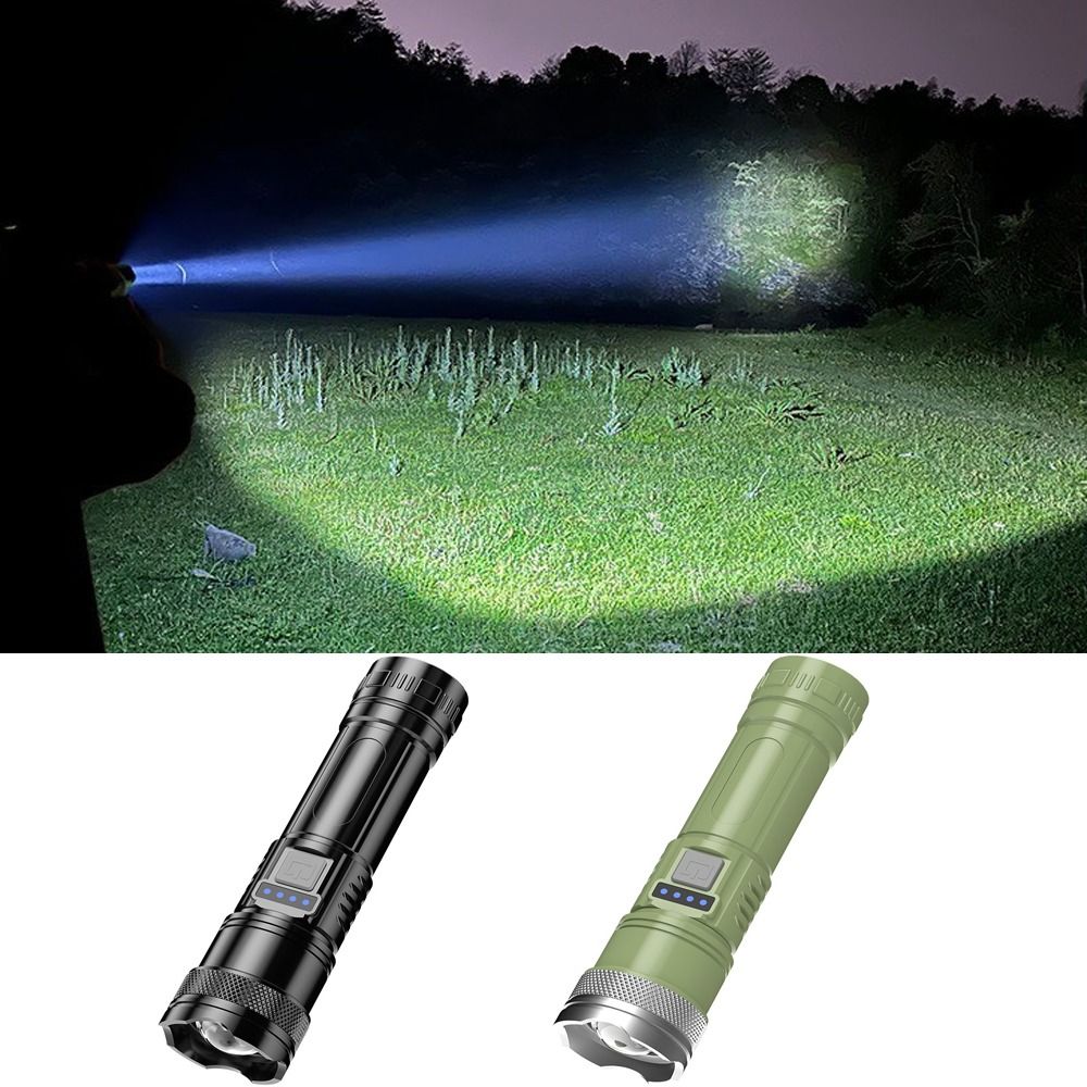 Portable High Power LED Flashlight Type-C Charging 3 Modes Emergency Light White Light Built-in Battery White Light Torch Power Outage