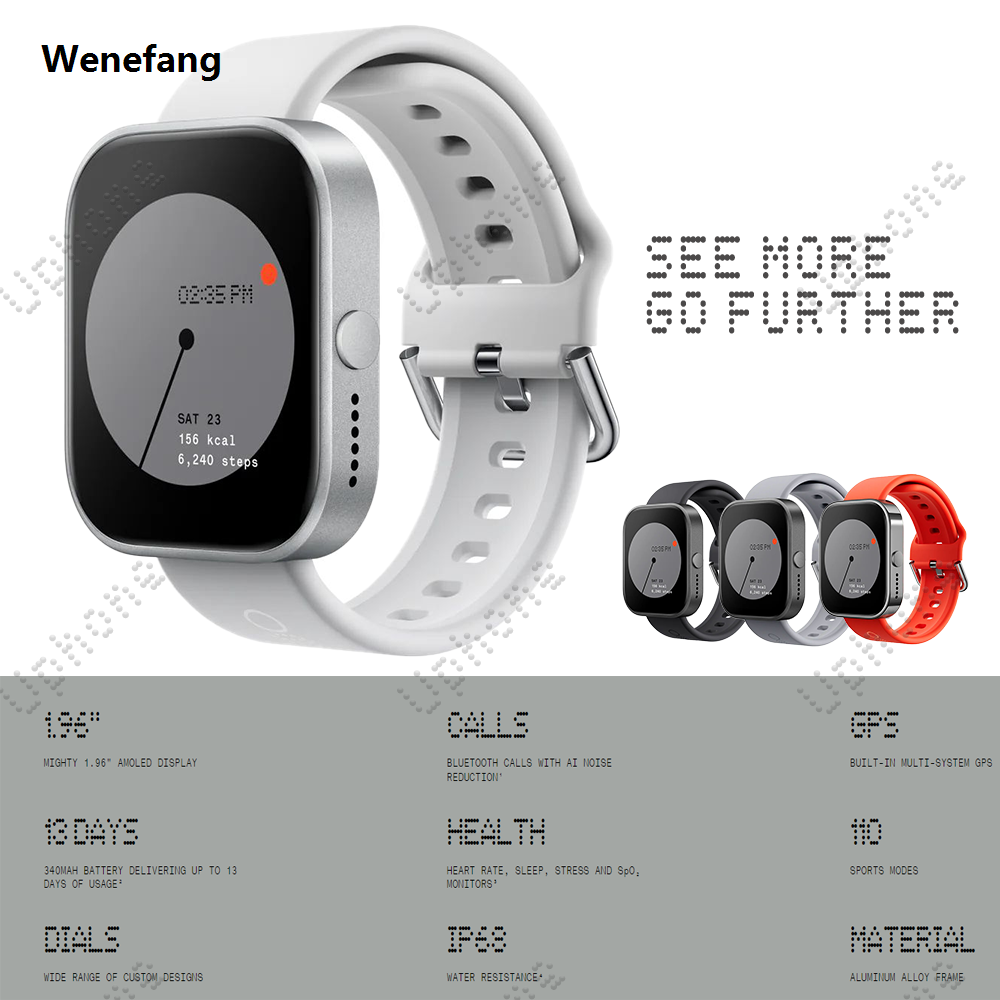 Wenefang CMF by Nothing Watch Pro 1.96 AMOLED Bluetooth 5.3 BT Calls Sales promotion with AI Noise Reduction GPS Smartwatch CMF watch Pro