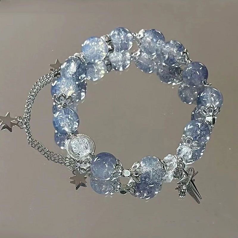 【New Fairy Forest Style Chinese Style Gradient Popcorn Glass Beaded Bracelet Women's Trendy Girlfriend Simple Light Bracelet