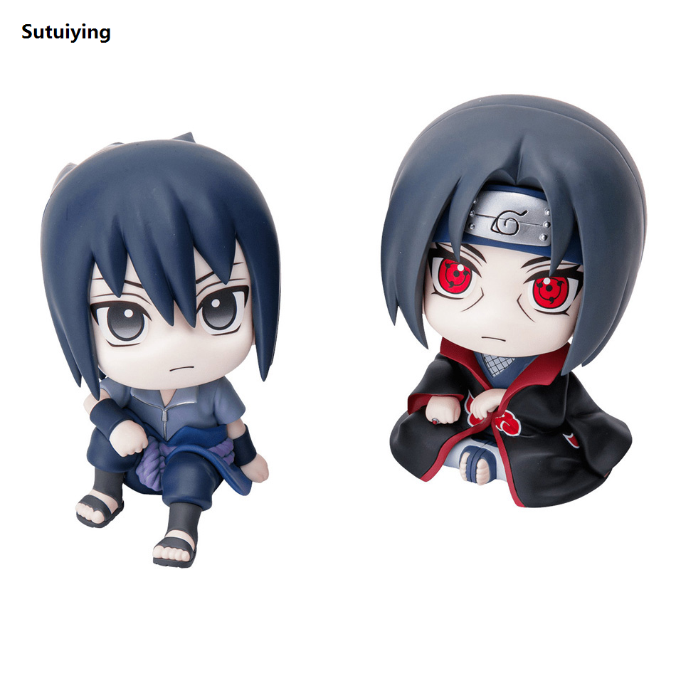 9cm Naruto Anime Figure Naruto/Kakashi /Sasuke/ItachiAction Figure Kawaii Q Version Figurine Car Decoration Model Xmas Toy