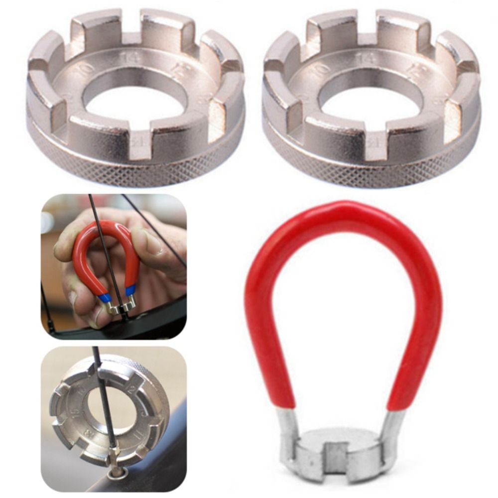 Steel Bicycle Spoke Wrench Tools Flexible Adjustment Heavy-Duty Cycling Spoke Wrench Set Deformation Correction Portable 8 Way Spoke Nipple Bike Disassemble