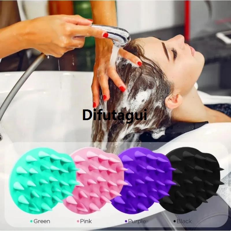DISICHEN Scalp Shampoo Brush Soft Flexible Silicone Bristles for Hair Care Head Relaxation Ergonomic Scalp Scrub for Dandruff Hair Growth