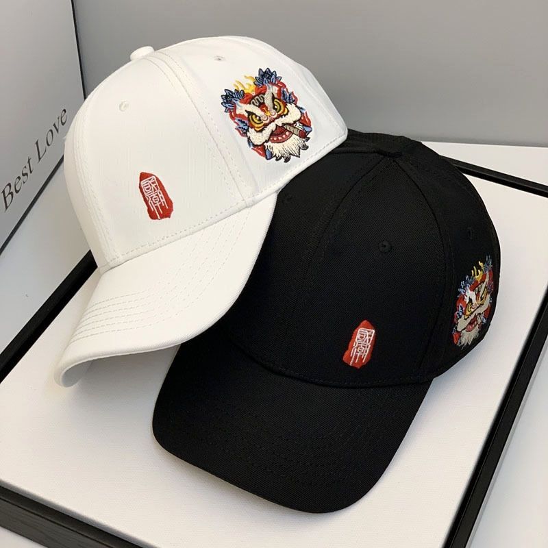 Chinese Style Hat Men's National Fashion Lion Embroidery Baseball Cap Ethnic Fashion Brand Hip Hop Peaked Cap Women's Summer