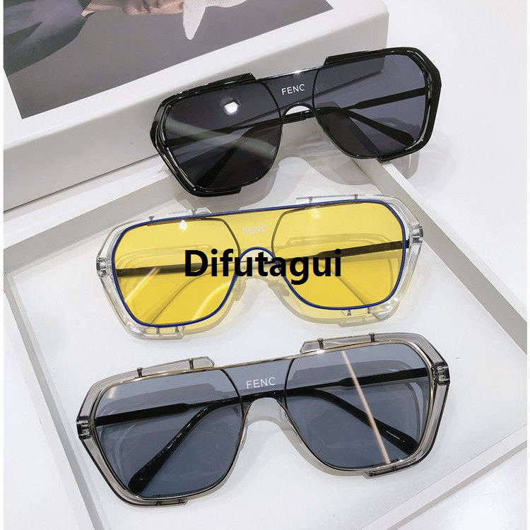 Difutagui Original [ New ]2024 Full Rim Frame Sunglasses One-Piece Double Luxury Beam Open Car Sunglasses UV Protection Large Frame Glasses