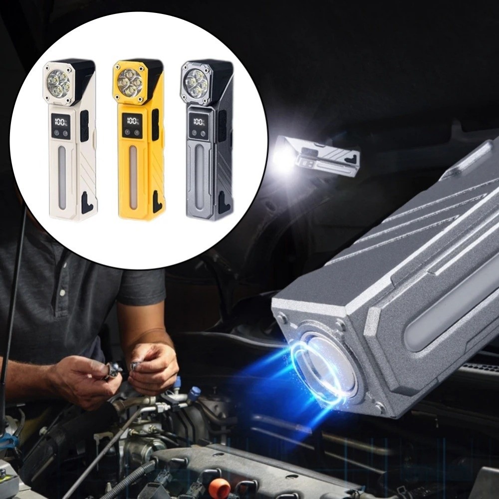 Clip Light High Power LED Flashlight Rechargeable Portable RGB Torch Magnetic Digital Display Headlamp Fishing