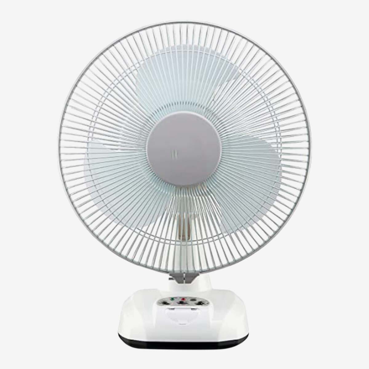 12 Inch Rechargeable Table Fan with LED Light | Portable Moveable Fan | High Speed 3 Blade Cooling | Long Backup Battery | Home Travel Emergency Fan Runtime: 3hr (High) & 8hr (low)