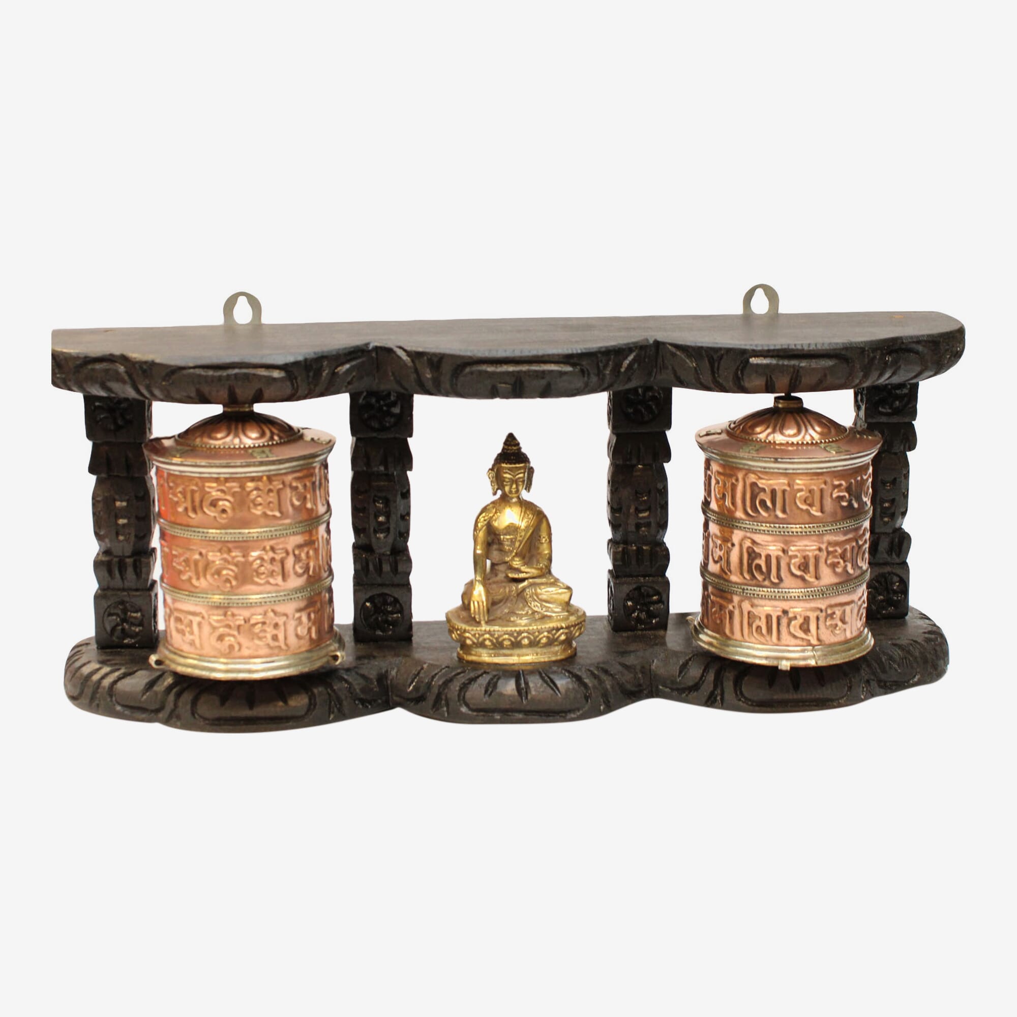 Black/Golden Color Wooden/Brass Tara Wall Mane 7.5"