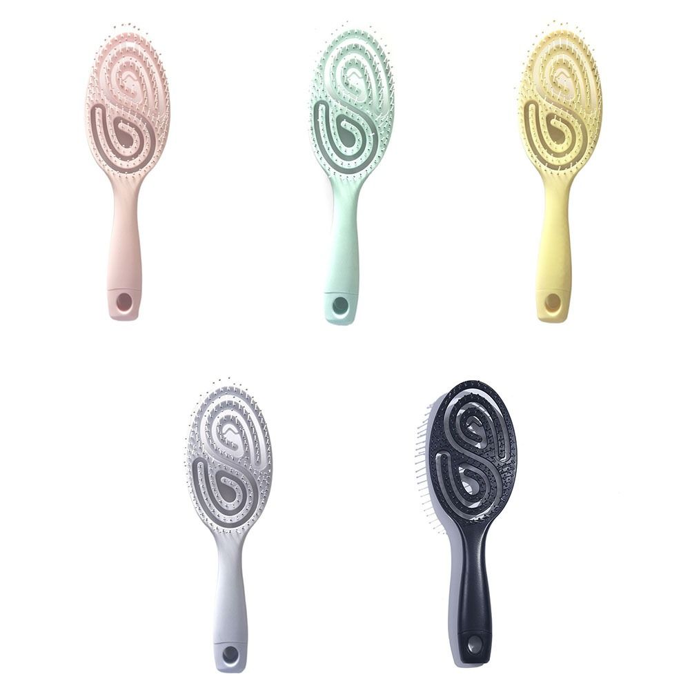 New ABS Big Bend Comb Skeletonized Candy Color Curly Hair Styling Comb PP Scalp Massage Comb Hair