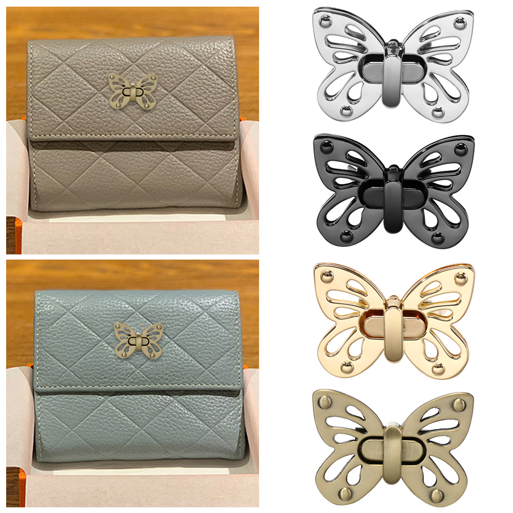 High Quality Leather Craft Handbag Purse Metal Buckles Bag Clasp Hardware Bee Shape Retro Turn Lock