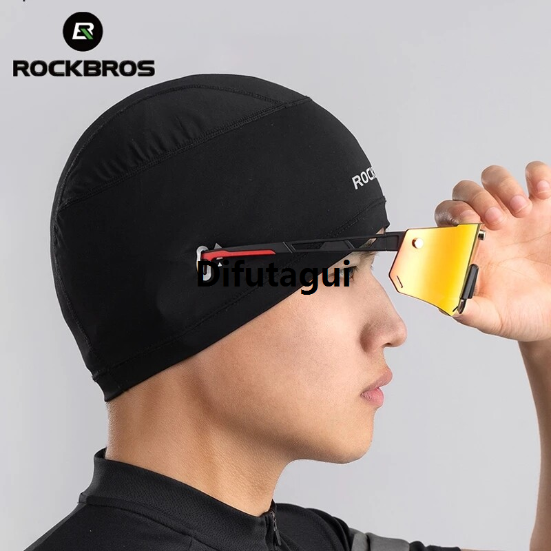 Difutagui ROCKBROS Cycling Cap Breathable Unisex Ice Silk Balaclava Anti-UV 2025 New High Elasticity Reflective Bandana Cycling Hat With Glasses Holes