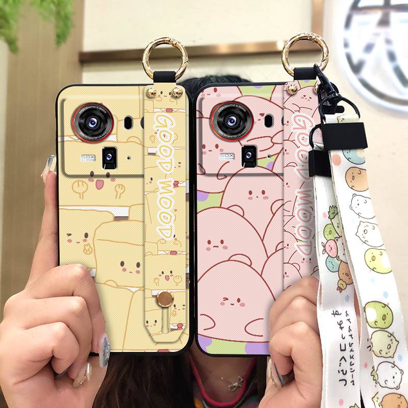 Kickstand Silicone Phone Case For ZTE Nubia Z80 Ultra/Z2577 Fashion Design Lanyard Durable Waterproof Anti-knock Cute