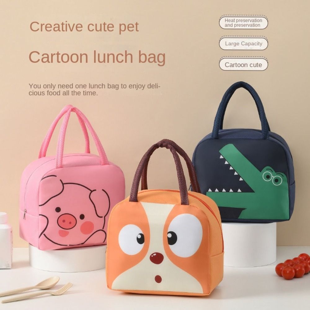 New Oxford Cloth Cartoon Lunch Bag Portable Thermal Insulated Lunch Box Bags Lunch Box Accessories Thermal Bag Tote Food Small Cooler Bag
