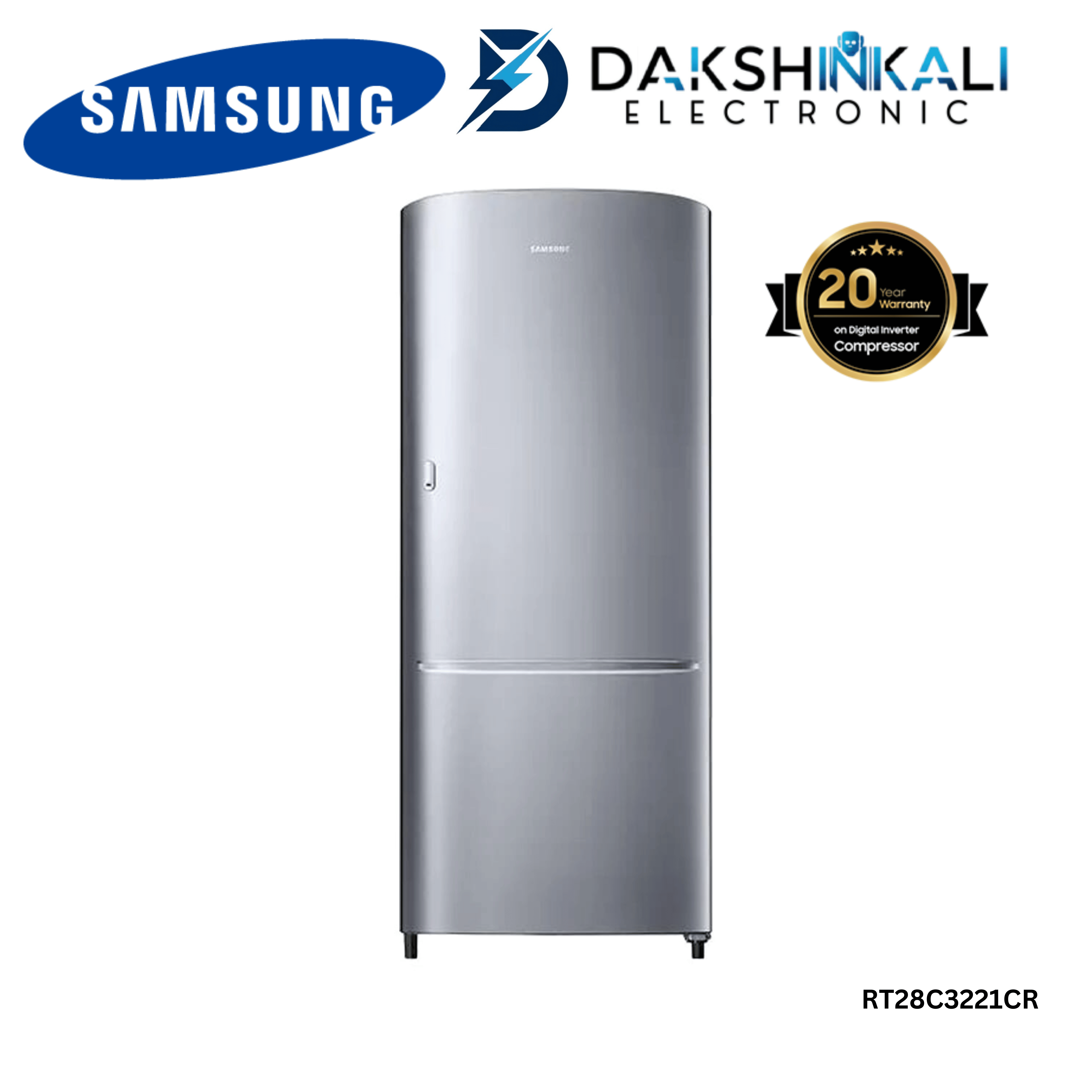 SAMSUNG 192 Liters Single Door Refrigerator RR20C20C2GS/IM((Silver Grey)