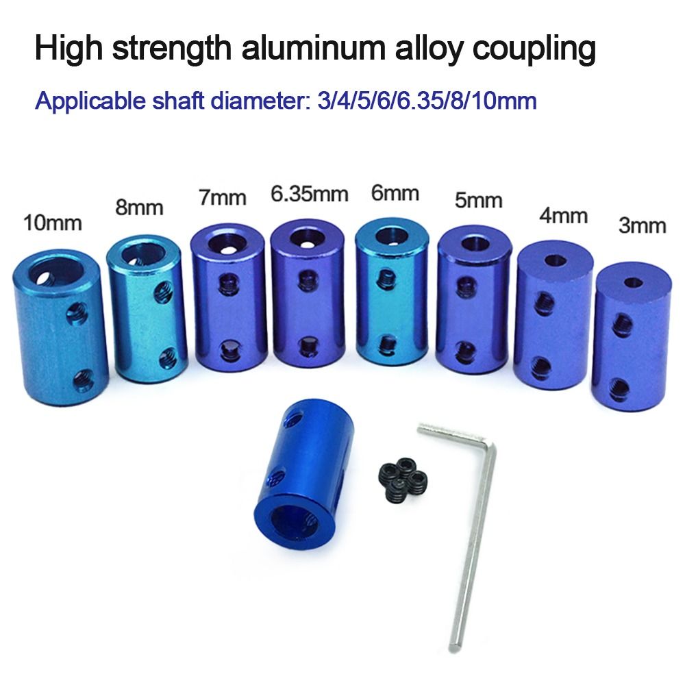 2pcs Aluminum Alloy Motor Accessories 3/4/5/6/6.35/7/8/10mm Coupling Device Blue Shaft Coupler 3D Printers Parts Rigid Shaft Coupler