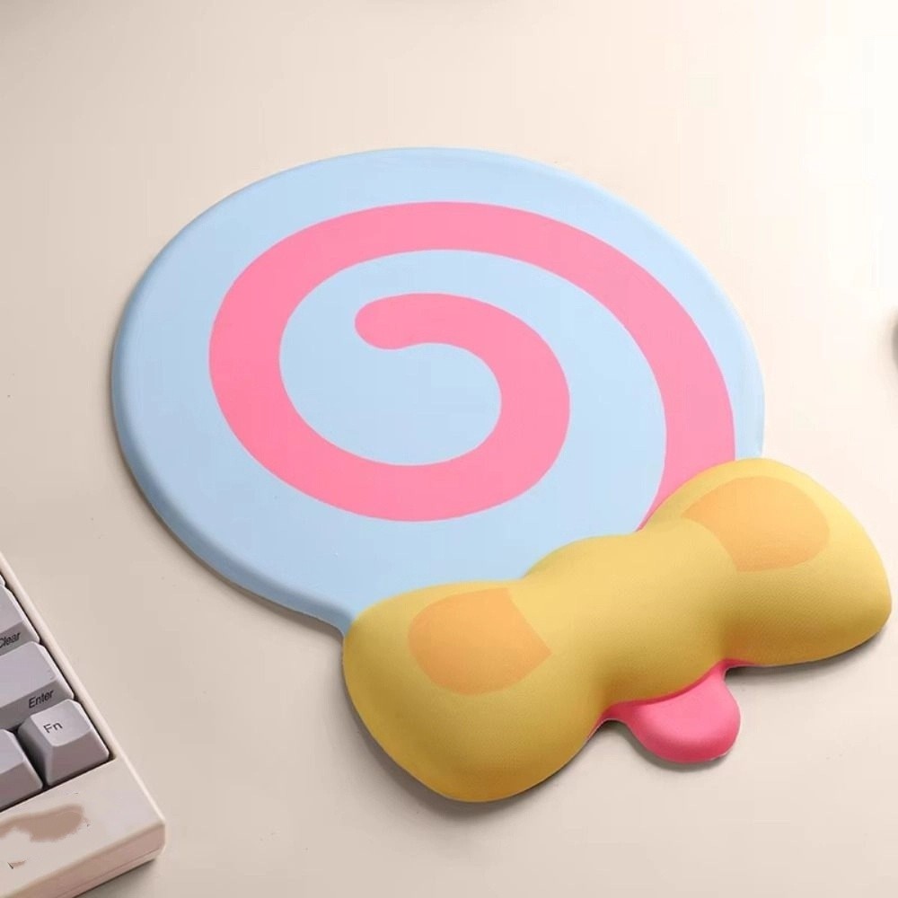 Gaming Mouse Pads Slow Rebound Lollipop Wrist Mouse Pad Non-Slip Comfort Wrist Support Mouse Pad Creative Soft Keyboard Hand Cushion Student