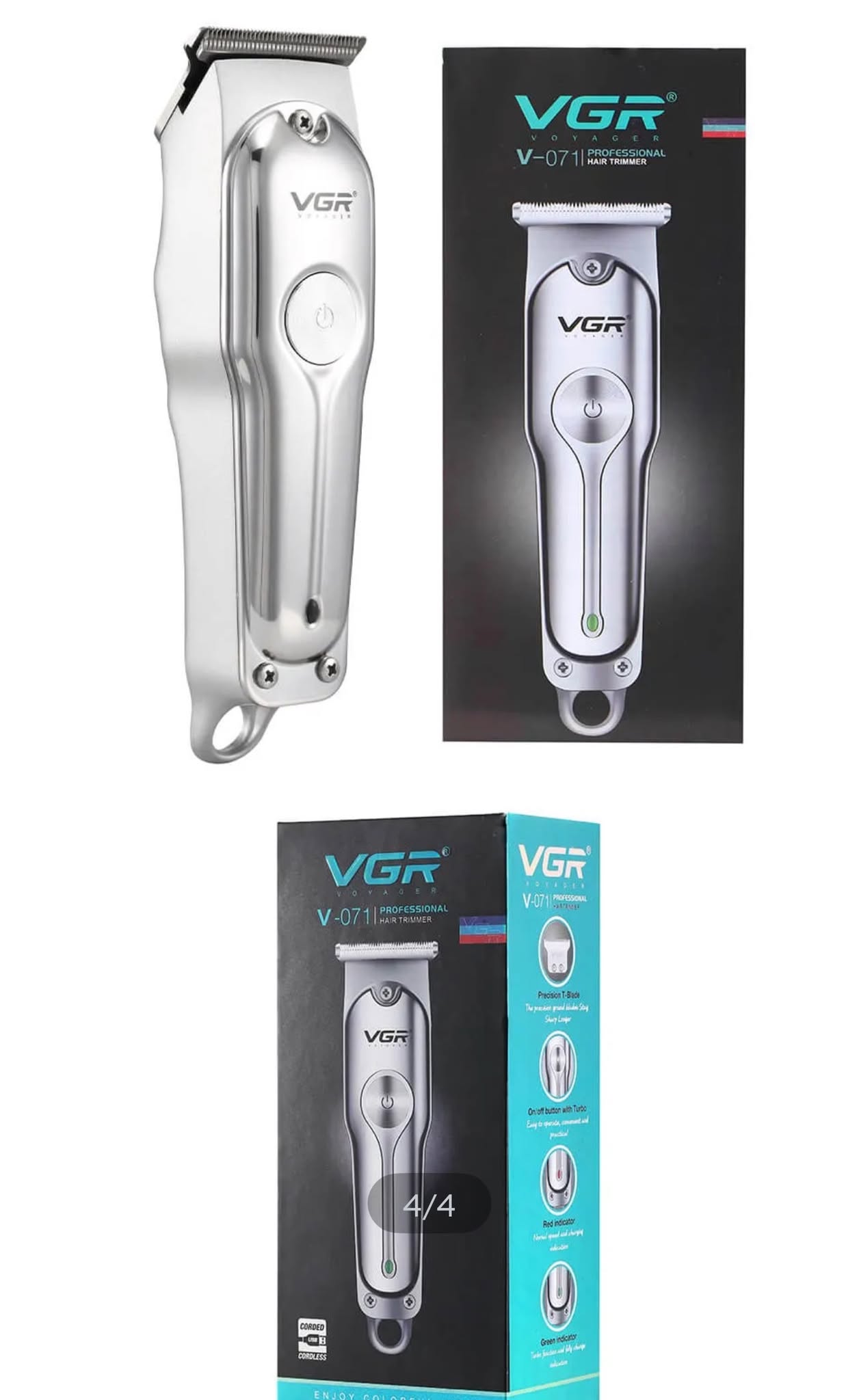 VGR 071 Professional Electric Men Hair Trimmer Hair Cutting Machine Beard Shaver And Styler