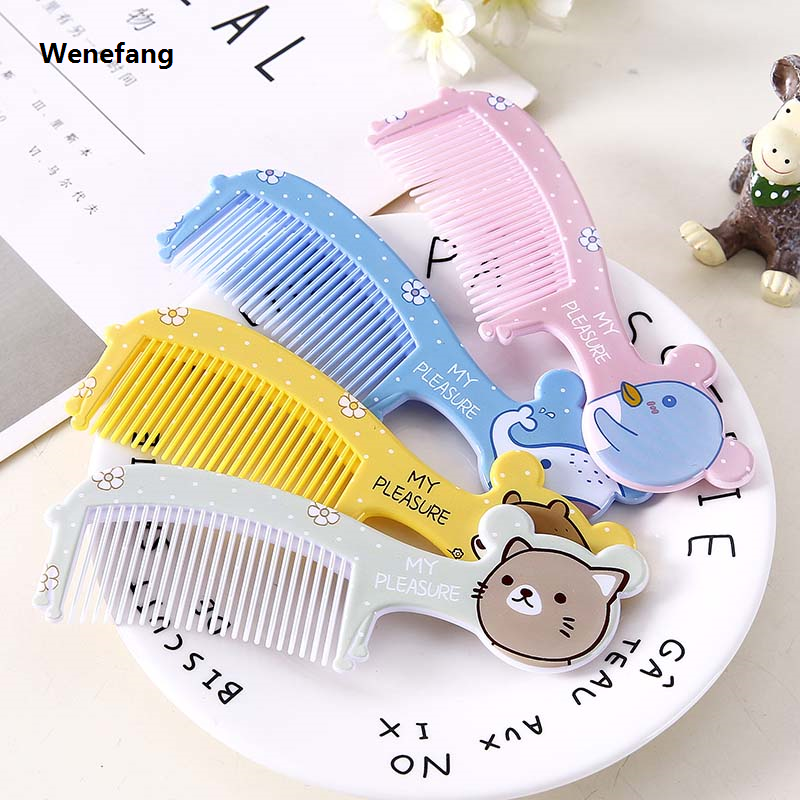 Wenefang Baby 6Pcs/Set Brush Comb Cute Boy Girl Kids Gentle Soft Hair Brush Comb Set Newborn Babies Plastic Anti-static Cartoon Comb Sets