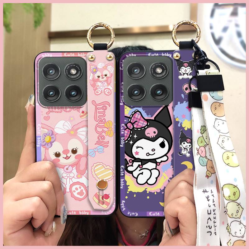 Wristband Silicone Phone Case For MOTO Edge 5G 2025 Cartoon Durable Fashion Design Ring Anti-knock Phone Holder Cute