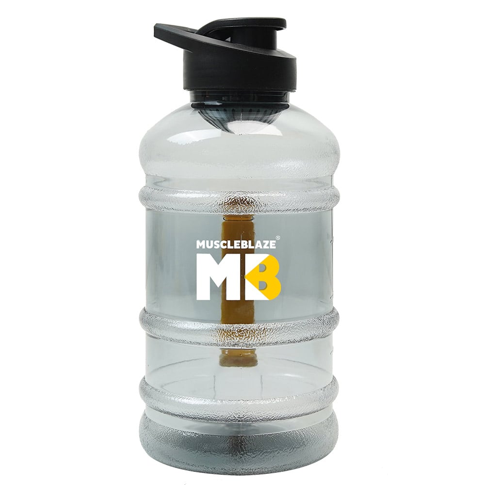 MuscleBlaze Gallon Bottle 1.5 L with Mono Carton Black Transparent
