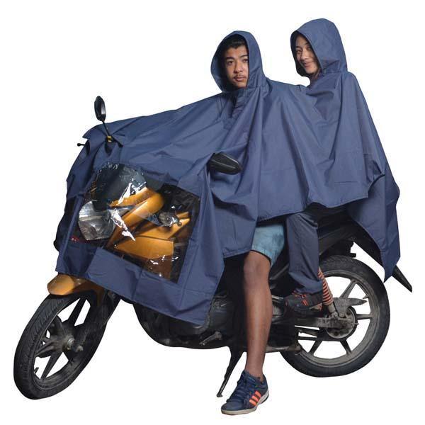 Fine Double Layer Waterproof Bike Raincoat With Carry Bag