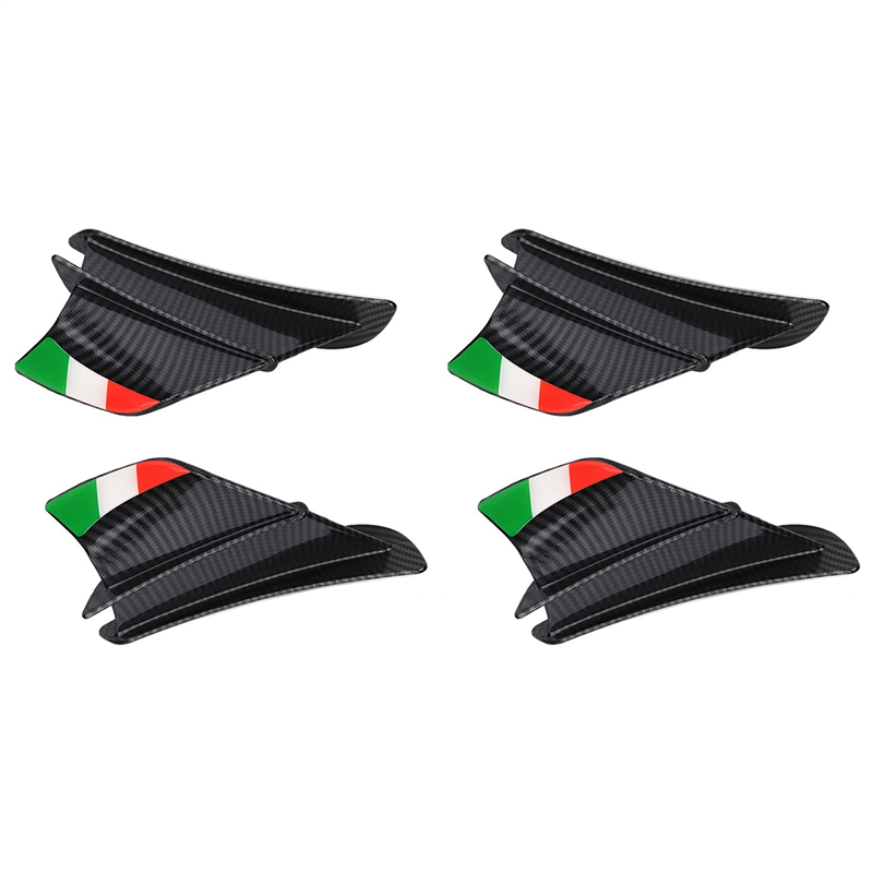 FORIDE 4x Motorcycle Winglet Aerodynamic Wing Kit Spoiler Motorcycle Wind Flow Fixing Wing for S1000RR V4 -10R R1,Matte Black