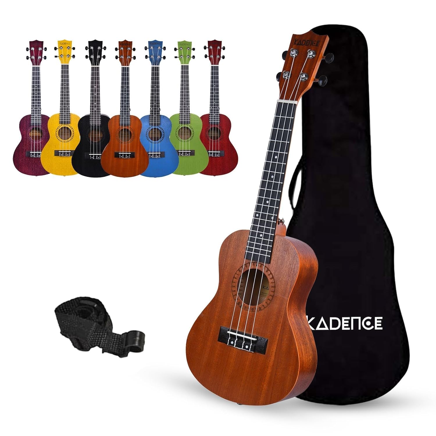 Kadence Cinnamon Brown 23" Concert Ukulele With Bag And Strap | Kadence Concert Size Ukulele | Ukulele For Beginners