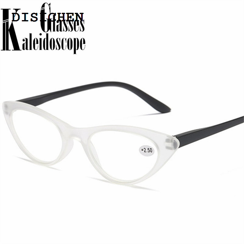 DISICHEN Portable New Cat Eye Reading Glasses Women Small Frame Presbyopia Eyeglasses Ladies Prescription Diopter +1.0 +1.5 +2.0 +2.5 +3.0 +3.5